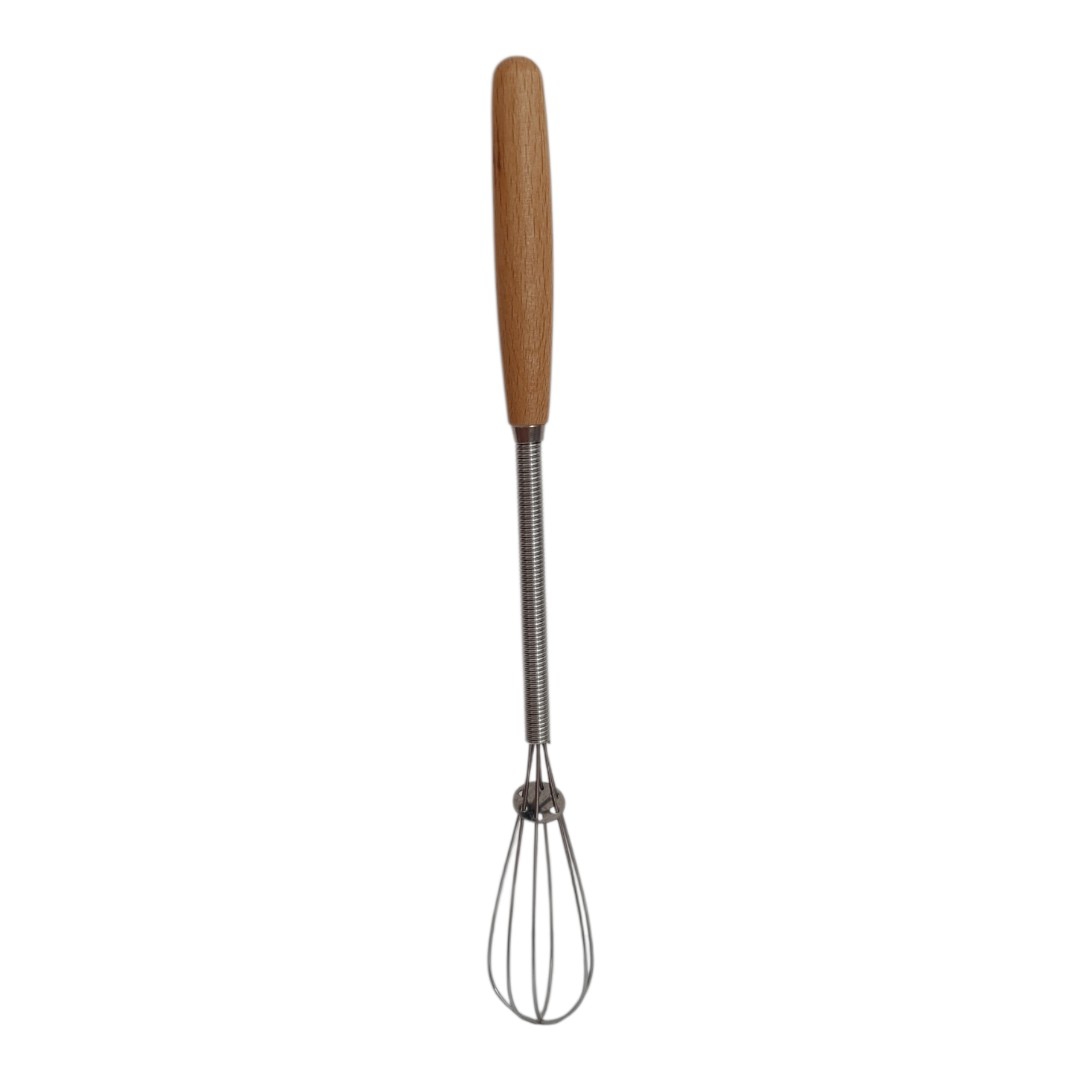 همزن دستی استیل دسته چوبی مدل Mini Whisk